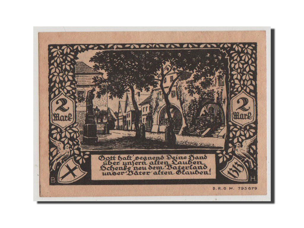 Banknote, Germany, Bolkenhain, 2 Mark, 1922, AU(55-58), Mehl:137.1