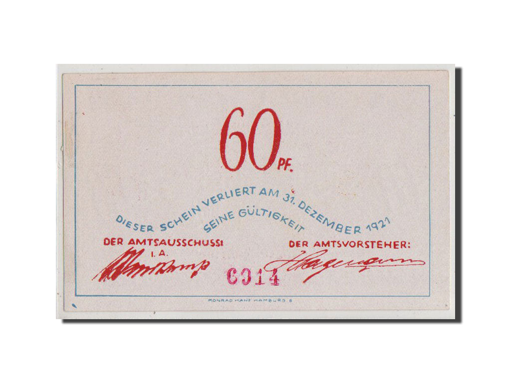 Geldschein, Deutschland, Schleswig-Holstein, 60 Pfennig, 1921, VZ, Mehl:135.1a