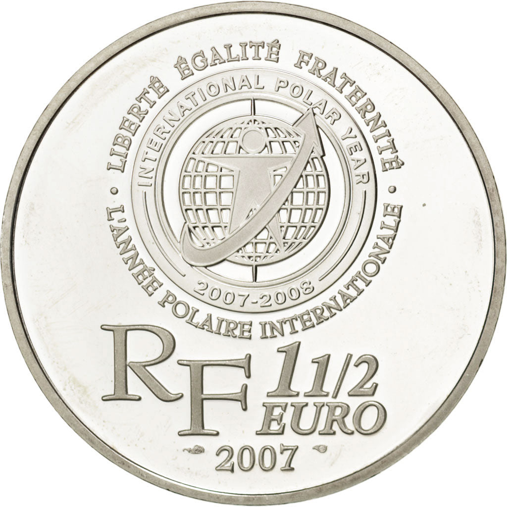 FRANCE, 1-1/2 Euro, 2007, KM #1473, MS(65-70), Silver, 37, 22.20