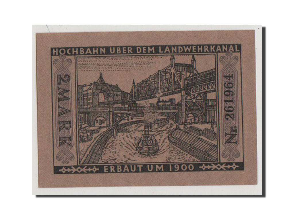 Geldschein, Deutschland, Berlin Stadt, 2 Mark, 1922, VZ, Mehl:92.3