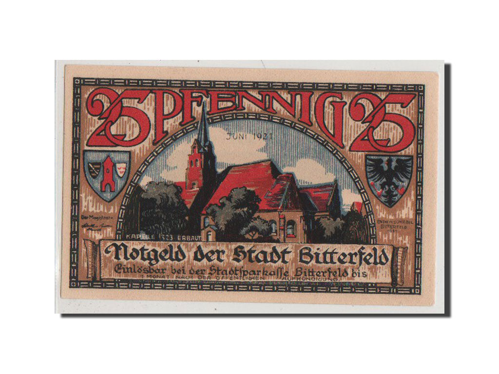 Billet, Allemagne, Bitterfeld Stadt, 25 Pfennig, 1921, 1921-06-01, SUP