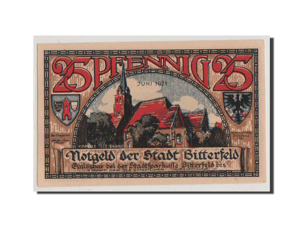 Billet, Allemagne, Bitterfeld Stadt, 25 Pfennig, 1921, 1921-06-01, SUP