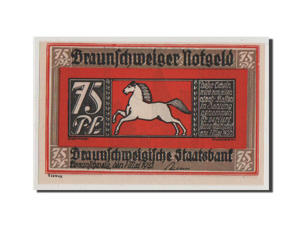 Banconote, Germania, Braunschweig, 75 Pfennig, 1921, SPL-, Mehl:155.1i