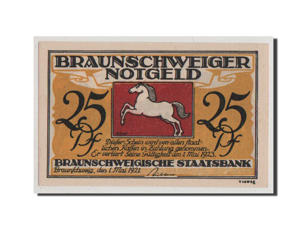 Banconote, Germania, Braunschweig, 25 Pfennig, 1921, SPL-, Mehl:155.1d