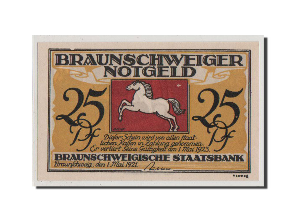 Banconote, Germania, Braunschweig, 25 Pfennig, 1921, SPL-, Mehl:155.1d