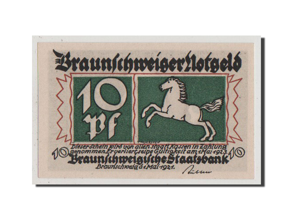 Banconote, Germania, Braunschweig, 10 Pfennig, 1921, SPL-, Mehl:155.1c