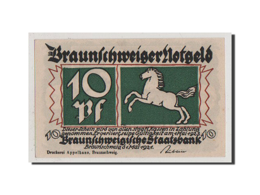 Banconote, Germania, Braunschweig, 10 Pfennig, 1921, SPL-, Mehl:155.1c