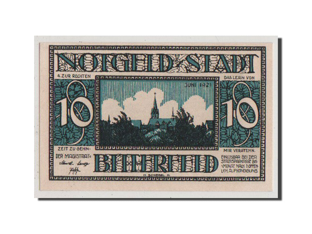 Banconote, Germania, Bitterfeld Stadt, 10 Pfennig, 1921, 1921-06-01, SPL-