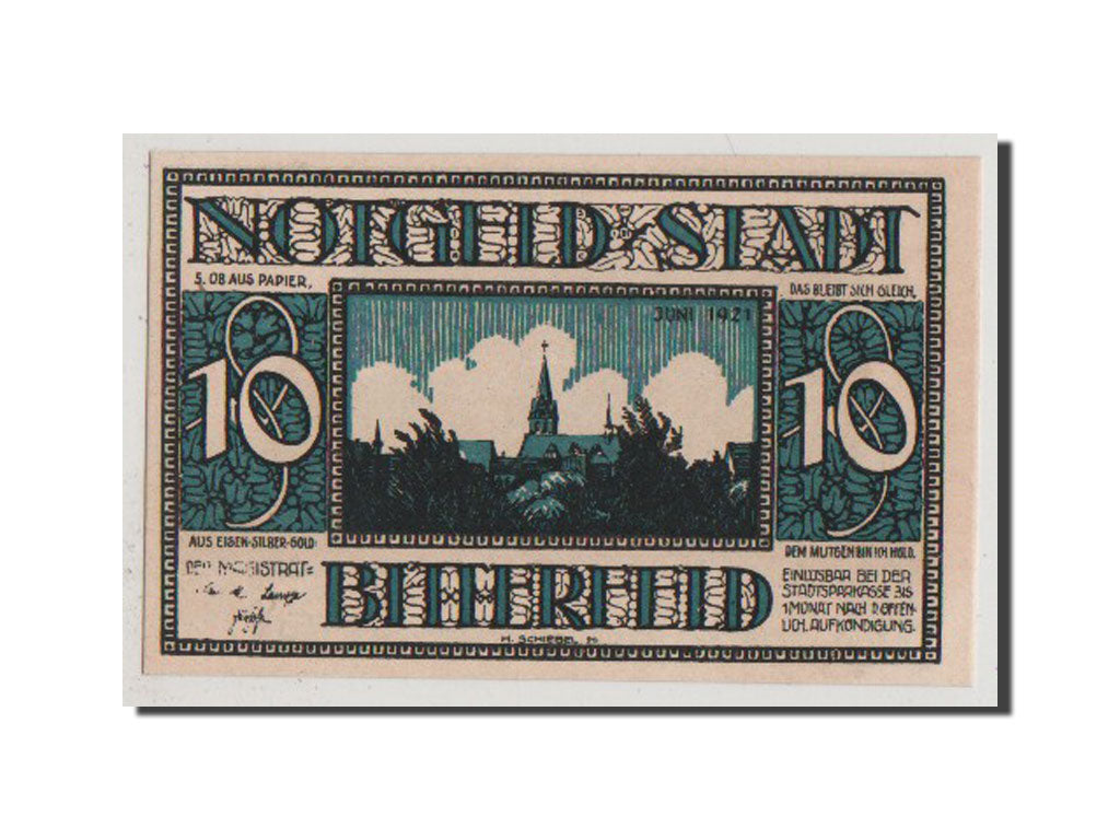 Geldschein, Deutschland, Bitterfeld Stadt, 10 Pfennig, 1921, 1921-06-01, VZ