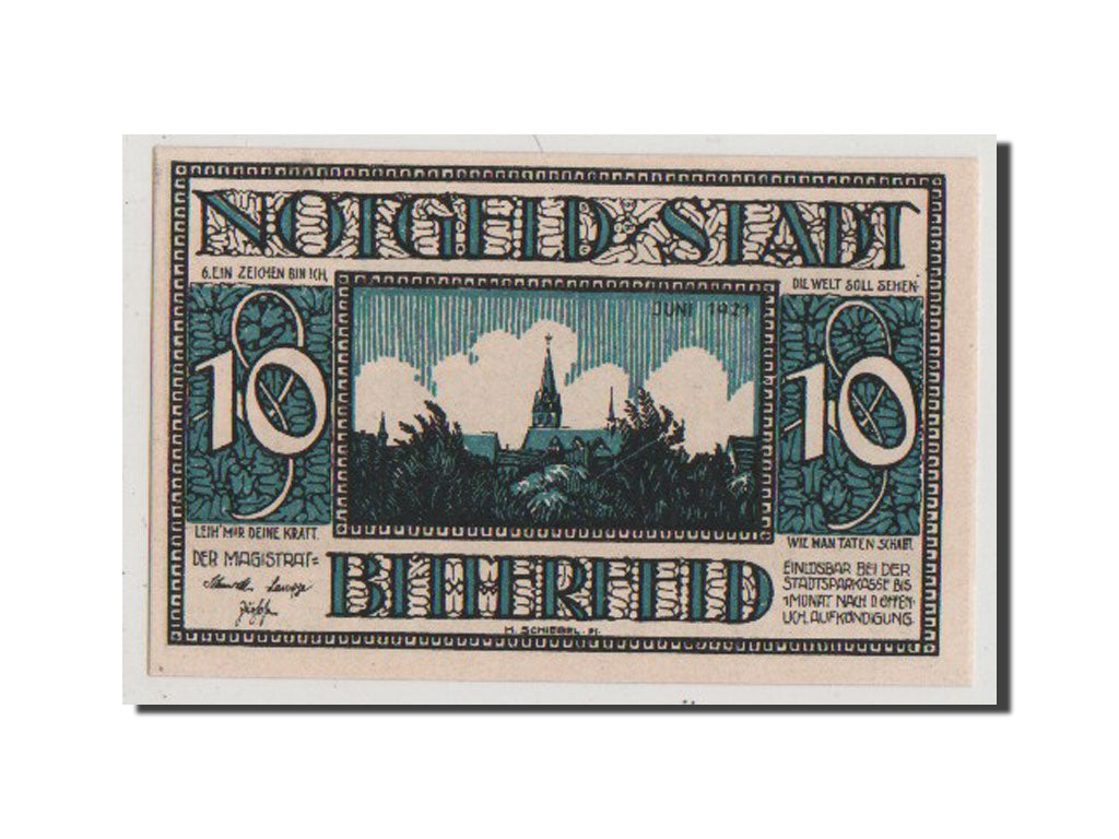 Banconote, Germania, Bitterfeld Stadt, 10 Pfennig, 1921, 1921-06-01, SPL-