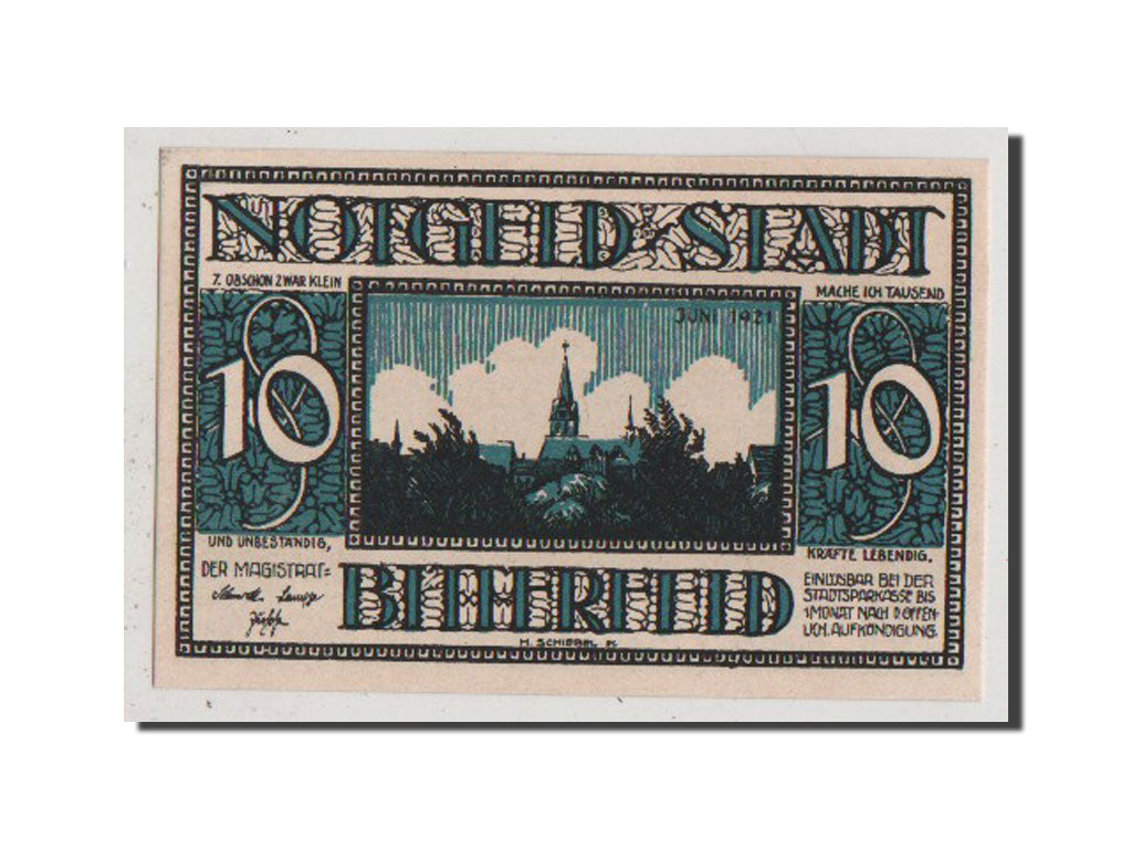 Geldschein, Deutschland, Bitterfeld Stadt, 10 Pfennig, 1921, 1921-06-01, VZ