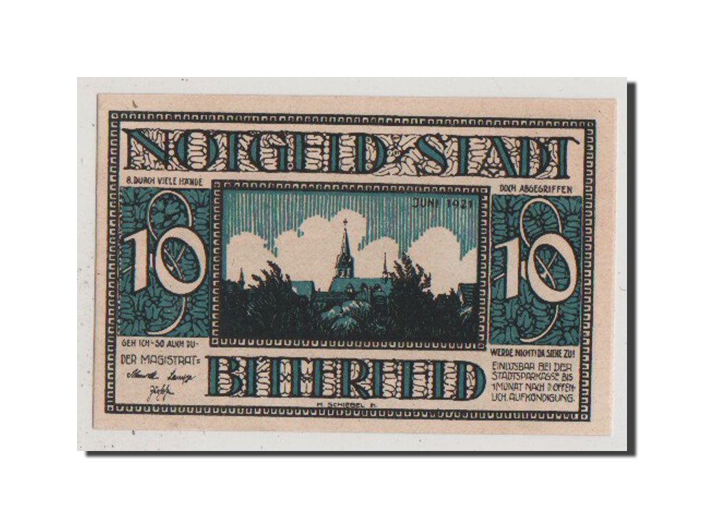 Billet, Allemagne, Bitterfeld Stadt, 10 Pfennig, 1921, 1921-06-01, SUP