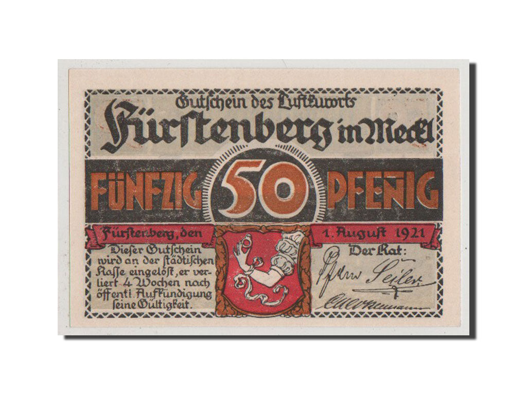 Germany, Furstenberg in Meckl, 50 Pfennig, 1921, UNC(64), Mehl #402.9