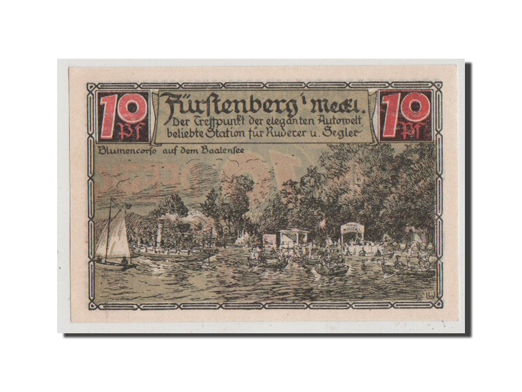 Germany, Furstenberg in Meckl, 10 Pfennig, 1921, UNC(64), Mehl #402.9