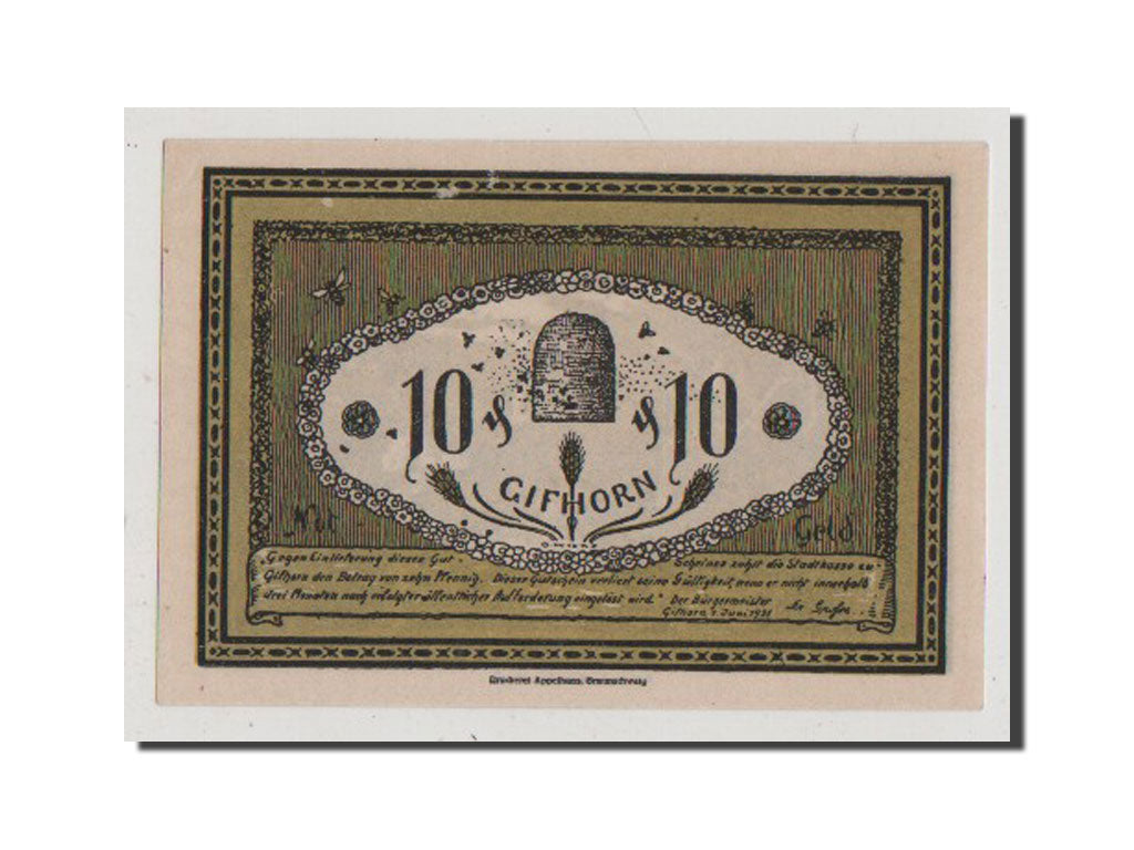 Germany, Gifhorn Stadt, 10 Pfennig, 1921, UNC(65-70), Mehl #428.1