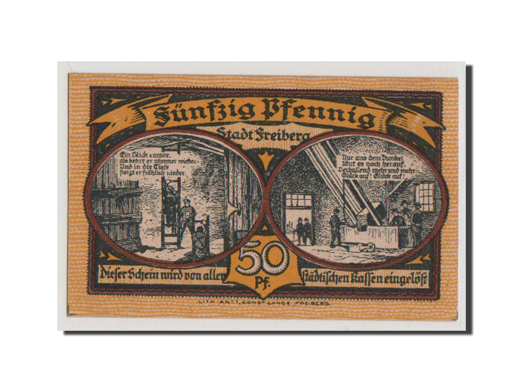 Banknote, Germany, Freiberg Stadt, 50 Pfennig, 1921, UNC(65-70), Mehl:379.2