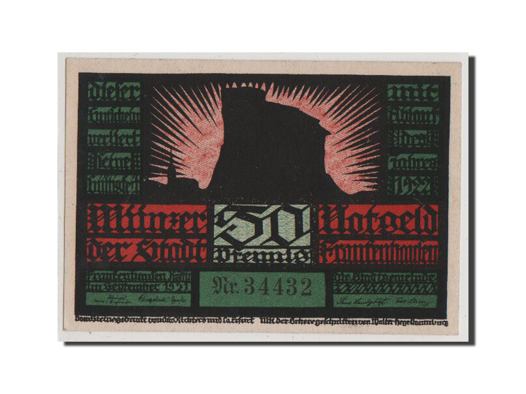 Billet, Allemagne, Frankenhausen am Kyffhauser Stadtische, 50 Pfennig, 1921