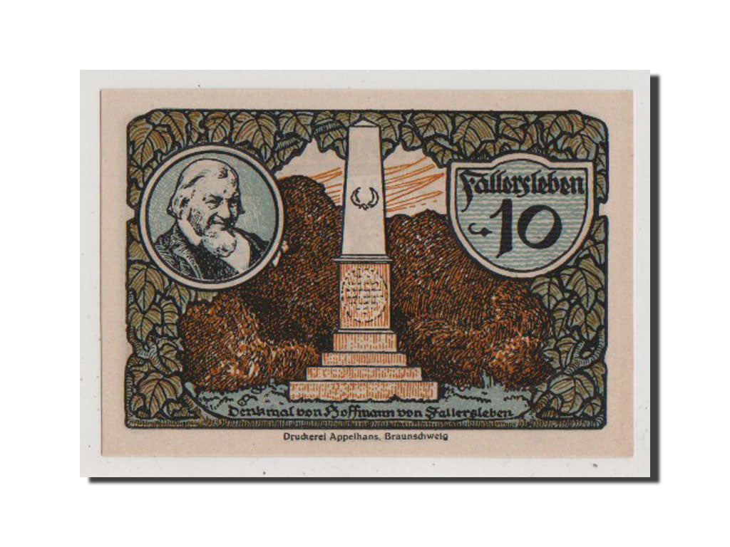 Germany, Fallersleben, 10 Pfennig, 1921, UNC(65-70), Mehl #360.1