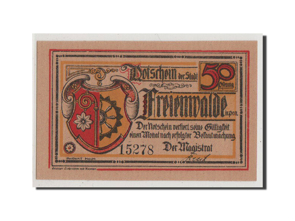 Billet, Allemagne, Freienwalde Stadt, 50 Pfennig, NEUF, Mehl:385.12b