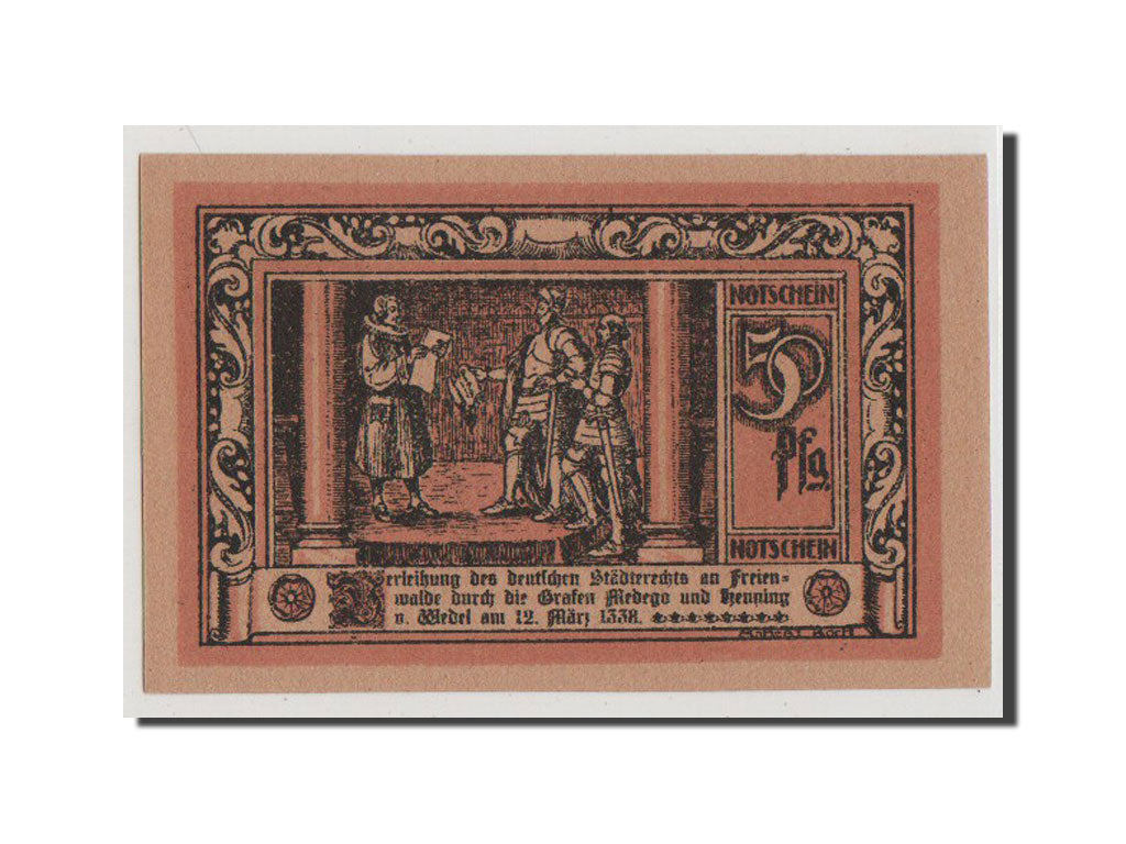 Billet, Allemagne, Freienwalde Stadt, 50 Pfennig, NEUF, Mehl:385.12b