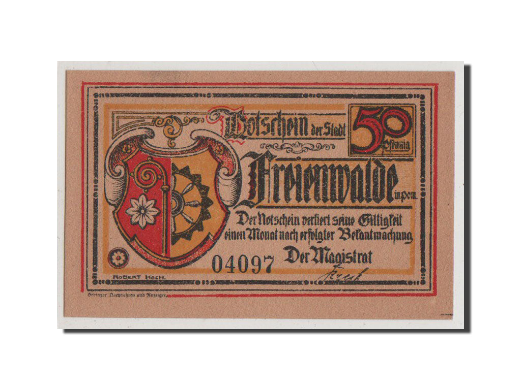 Geldschein, Deutschland, Freienwalde Stadt, 50 Pfennig, UNZ, Mehl:385.12b