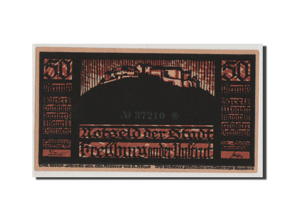 Billet, Allemagne, Freyburg a. Unstrut Stadt, 50 Pfennig, 1921, SPL+, Mehl:390.1