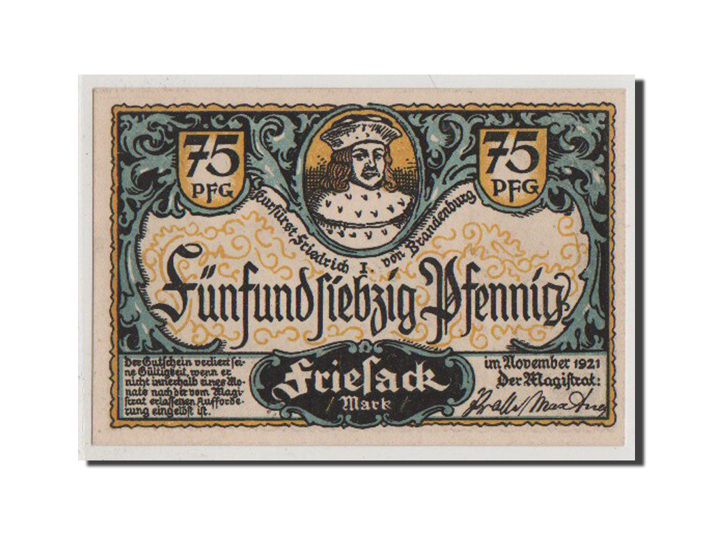 Geldschein, Deutschland, Friesack Stadt, 75 Pfennig, 1921, 1921-11-01, UNZ