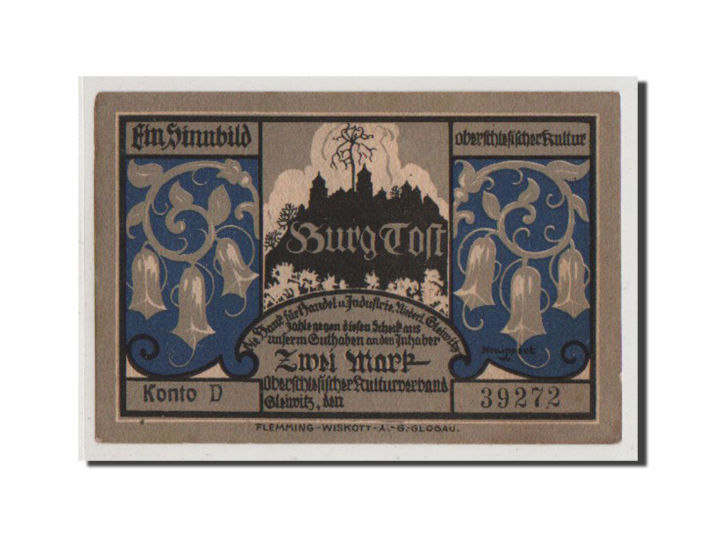 Biljet, Duitsland, Oberschlesien, 2 Mark, SPL+, Mehl:437.1a