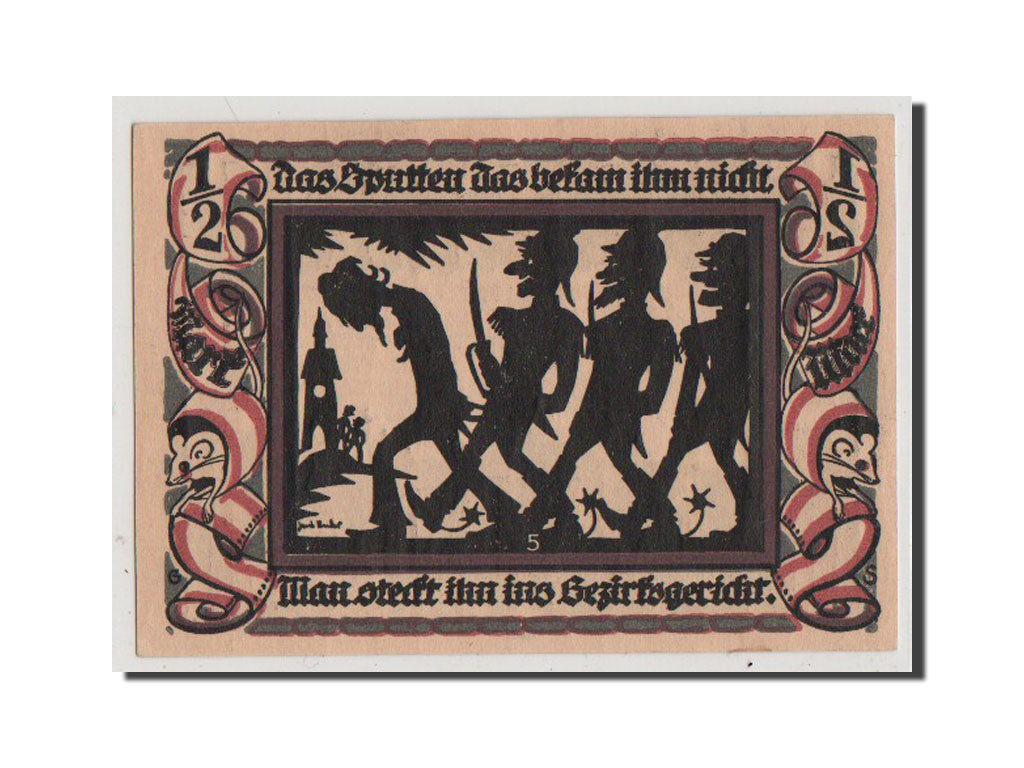 Banconote, Germania, Glauchau Stadt, 1/2 Mark, 1921, FDS, Mehl:436.3