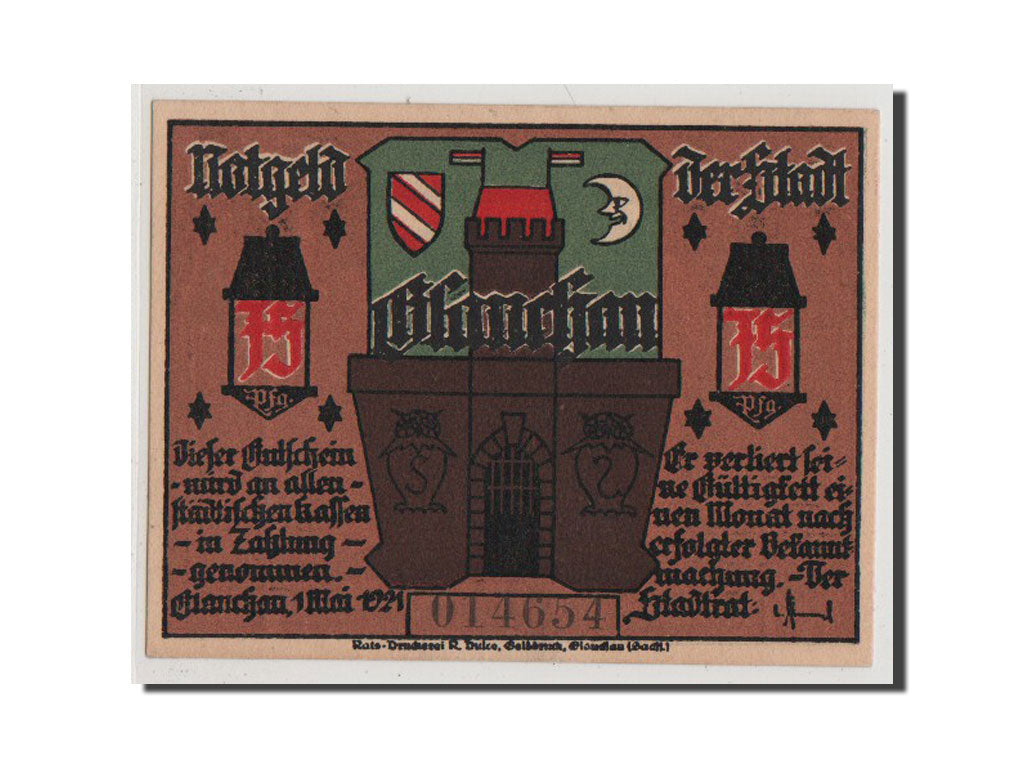 Banknote, Germany, Glauchau Stadt, 75 Pfennig, 1921, UNC(65-70), Mehl:436.2