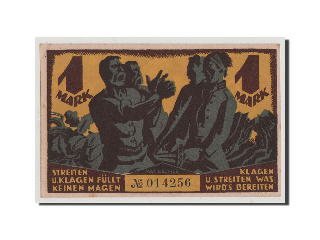 Banconote, Germania, Glauchau Stadt, 1 Mark, 1921, SPL+, Mehl:435.1