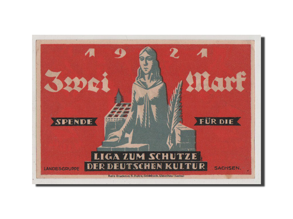 Banconote, Germania, Glauchau Stadt, 2 Mark, 1921, SPL+, Mehl:435.1