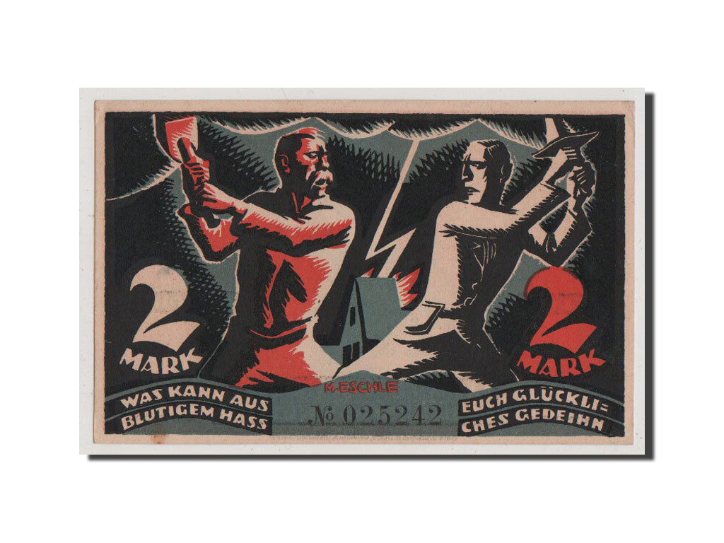 Banconote, Germania, Glauchau Stadt, 2 Mark, 1921, SPL+, Mehl:435.1