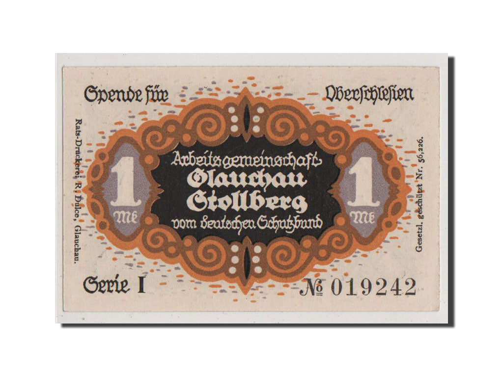 Banknote, Germany, Glauchau Stadt, 1 Mark, UNC(65-70), Mehl:433.1