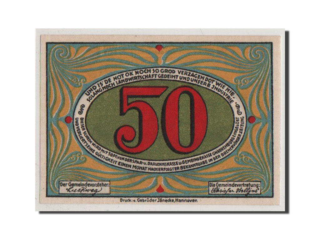 Germany, Gnarrenburg Gemeinde, 50 Pfennig, UNC(65-70), Mehl #443.1