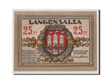 Billete, Alemania, Langensalza Stadt, 25 Pfennig, 1921, UNC, Mehl:770.1