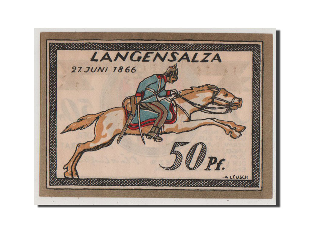 Banknot, Niemcy, Langensalza Stadt, 50 Pfennig, 1921, UNC(65-70), Mehl:770.3