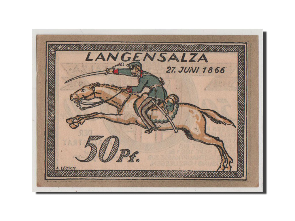 Billete, Alemania, Langensalza Stadt, 50 Pfennig, 1921, UNC, Mehl:770.3