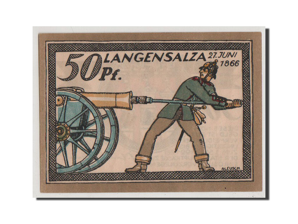 Billete, Alemania, Langensalza Stadt, 50 Pfennig, 1921, UNC, Mehl:770.3