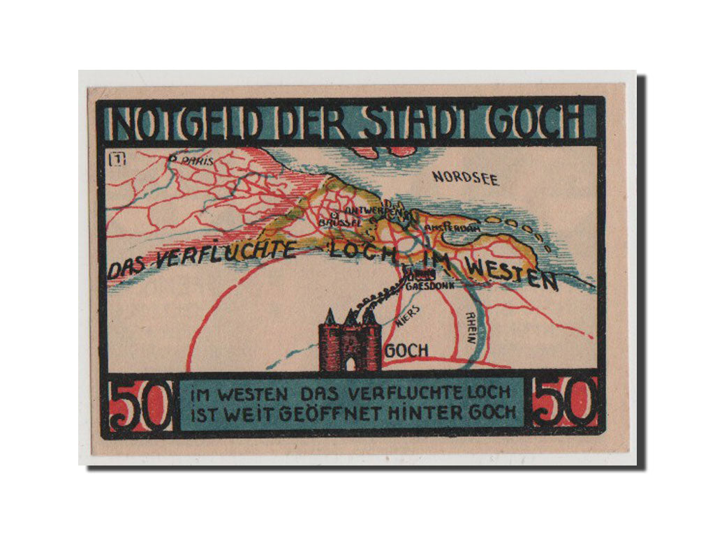Banconote, Germania, Goch, 50 Pfennig, 1922, FDS, Mehl:445.3a