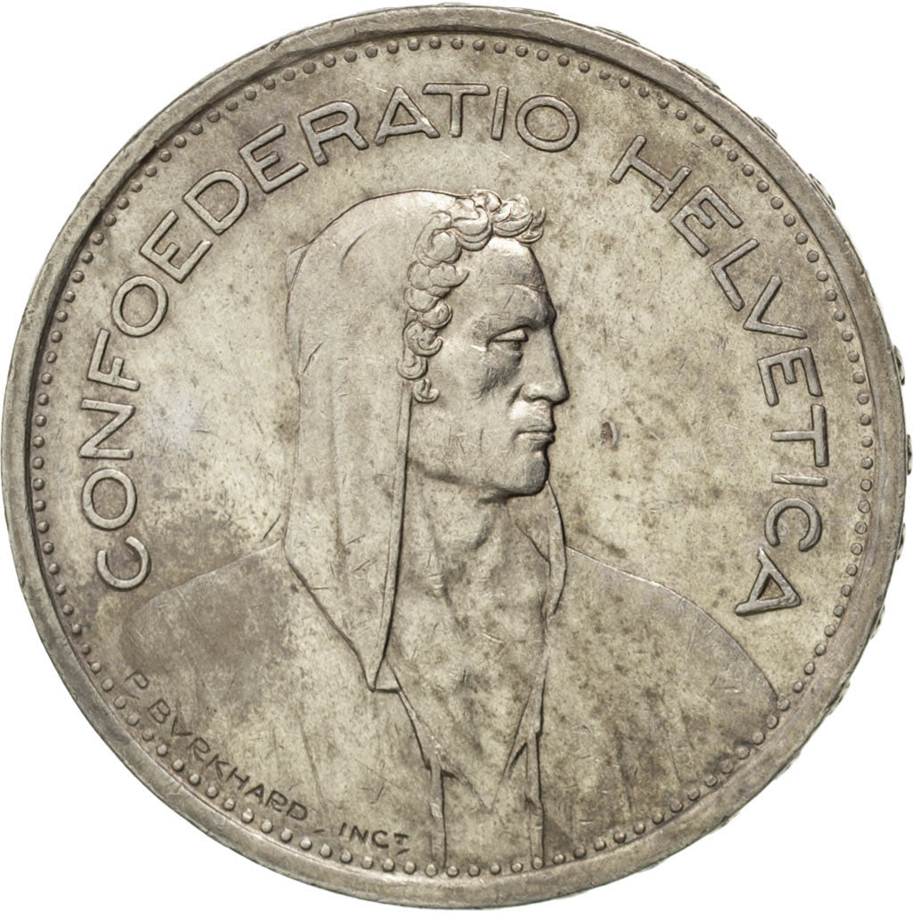 Coin, Switzerland, 5 Francs, 1951, Bern, AU(55-58), Silver, KM:40