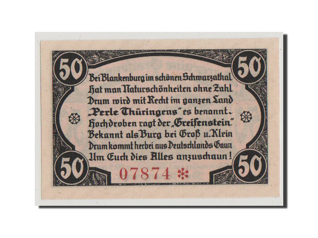 Banknote, Germany, Schwarzburg-Rudolstadt, 50 Pfennig, 1921, UNC(65-70)