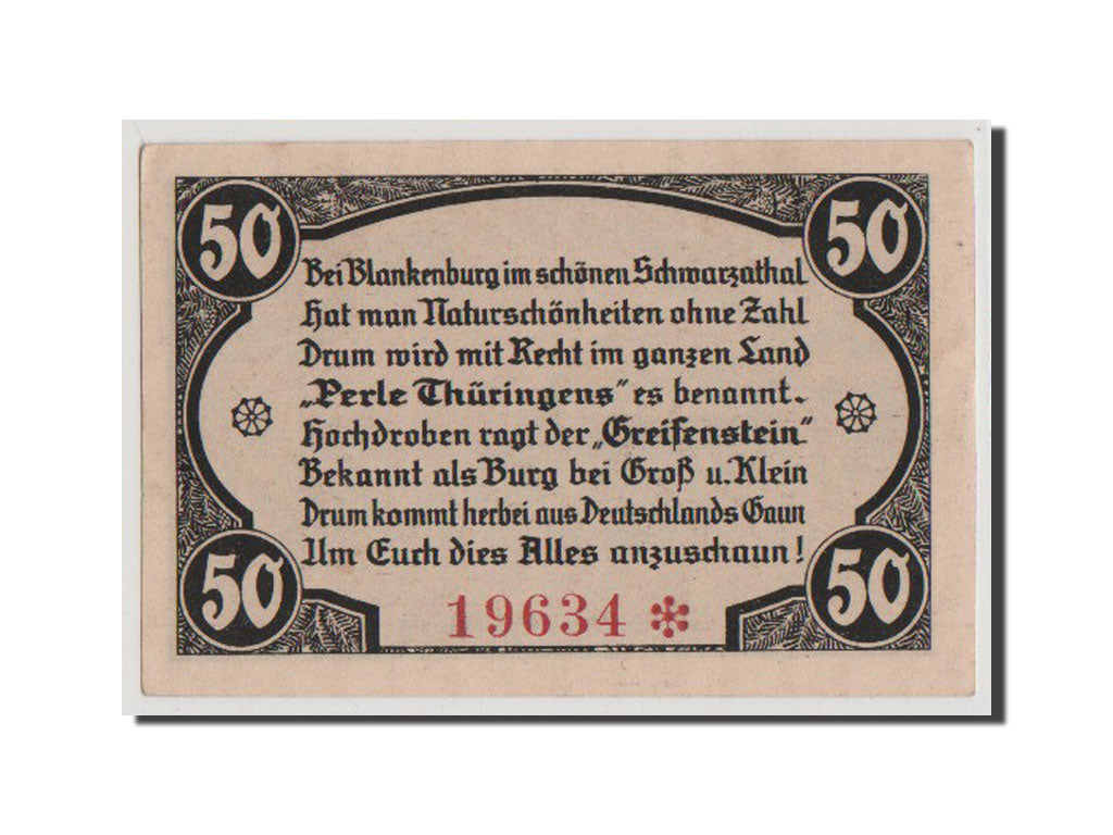 Billet, Allemagne, Schwarzburg-Rudolstadt, 50 Pfennig, 1921, NEUF, Mehl:469.2