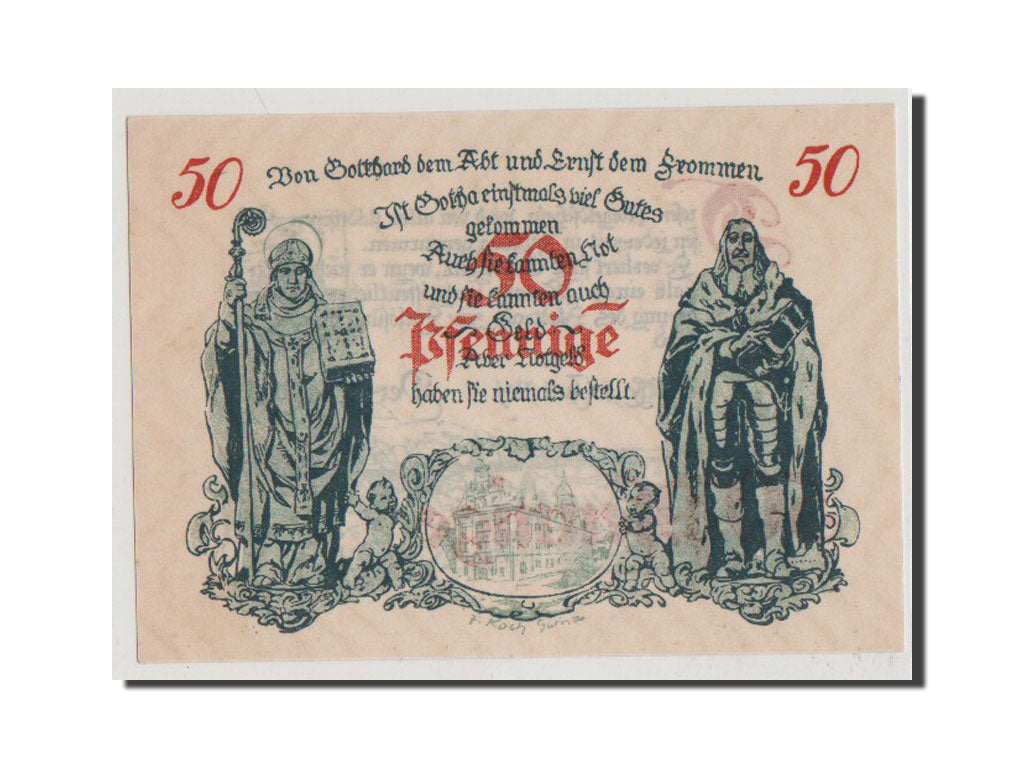 Banconote, Germania, Gotha Stadt, 50 Pfennig, 1921, FDS, Mehl:456.6a