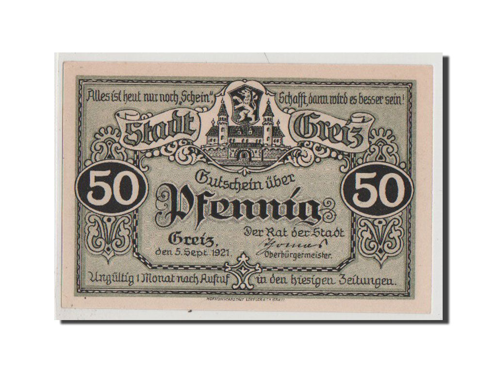 Biljet, Duitsland, 50 Pfennig, 1921, NIEUW