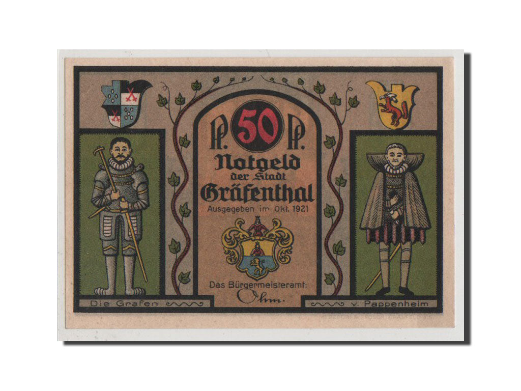 Geldschein, Deutschland, Grafenthal, 50 Pfennig, 1921, UNZ, Mehl:463.1a
