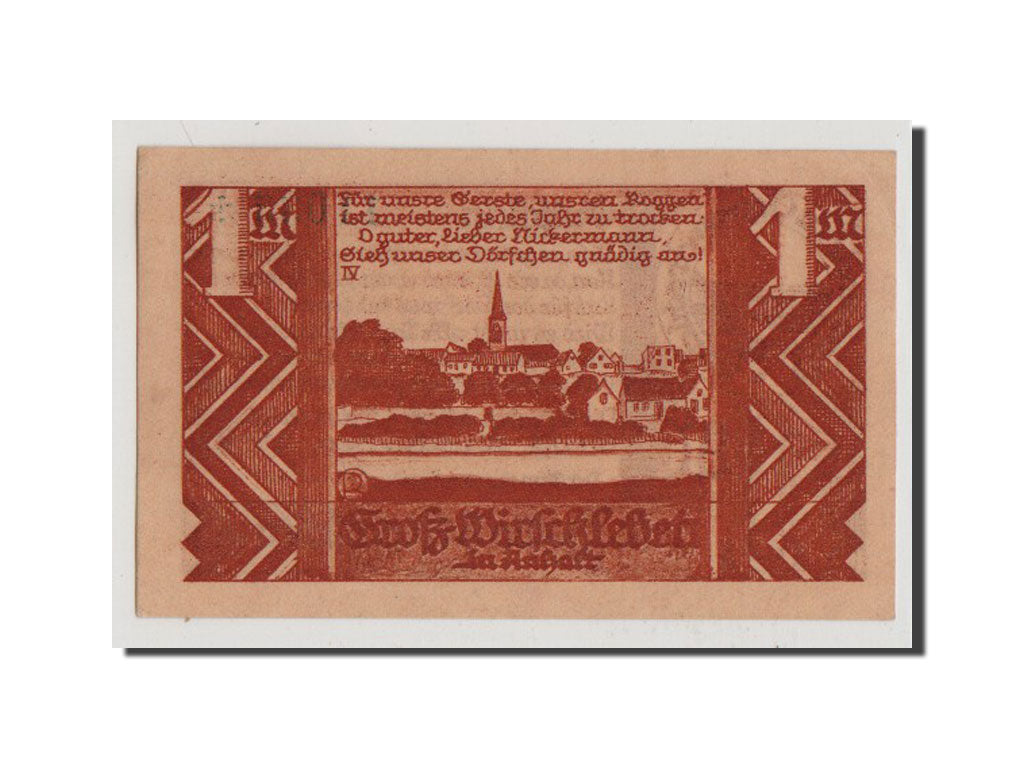 Germany, Gross Wirschleben Gemeinde, 1 Mark, 1921, UNC(65-70), 11034, Mehl...