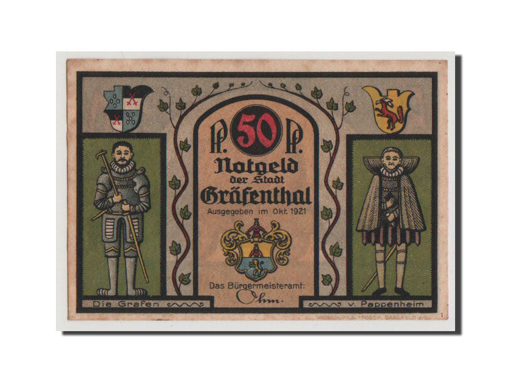 Banknote, Germany, Grafenthal, 50 Pfennig, 1921, 1921-10-01, UNC(64), Mehl:463.3