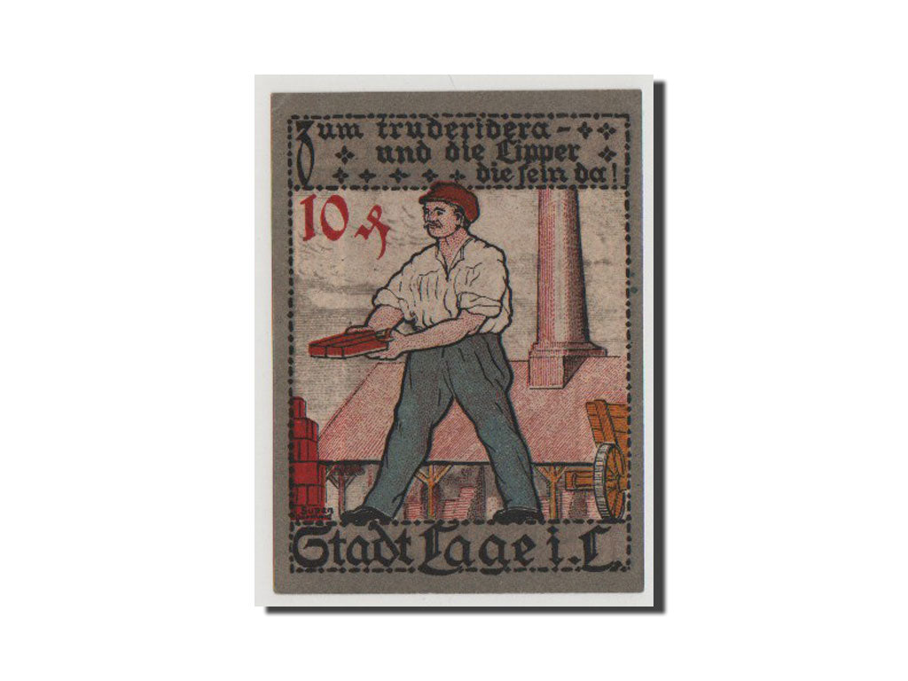 Billet, Allemagne, Lage Stadt, 10 Pfennig, 1921, 1921-02-01, SPL+, Mehl:757.1