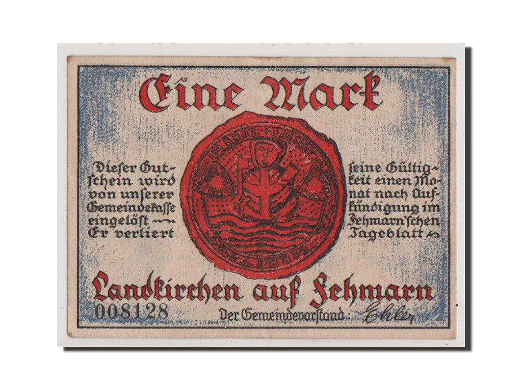 Germany, Landkirchen auf Fehmarn Gemeinde, 1 Mark, UNC(64), 008128, Mehl #761.1